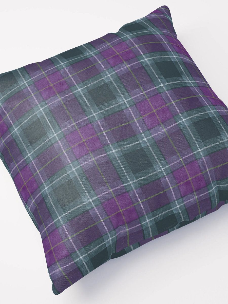 Purple/Green Plaid Pillow with Floral Design product image (7)