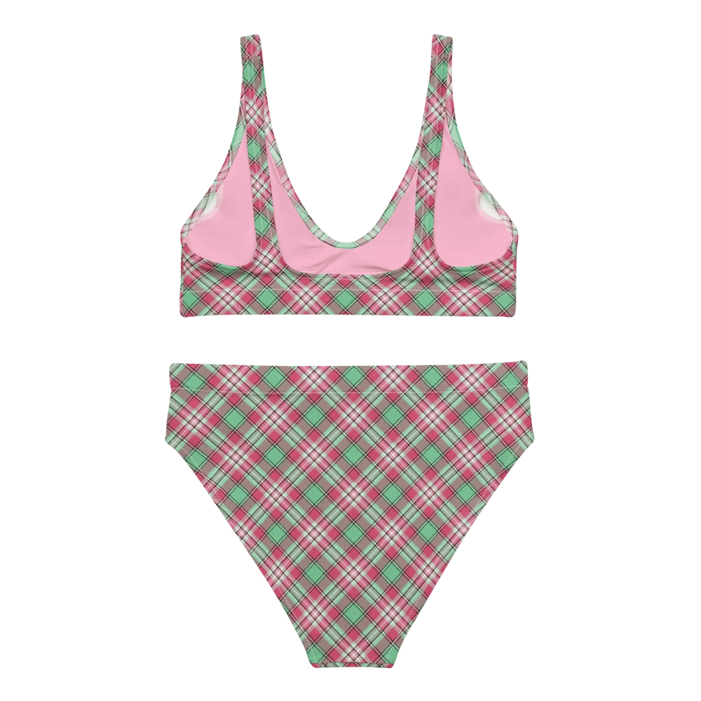 Mint Green and Pink Plaid Bikini product image (4)