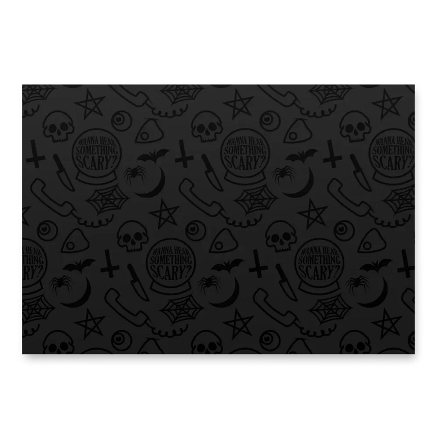 Something Scary Wrapping Paper - black on black product image (3)