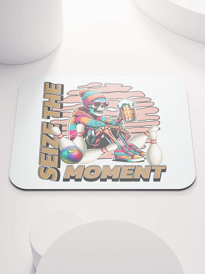 Seize The Moment Skeleton Beer Bowling Vibrant Moment Mouse Pad product image (2)