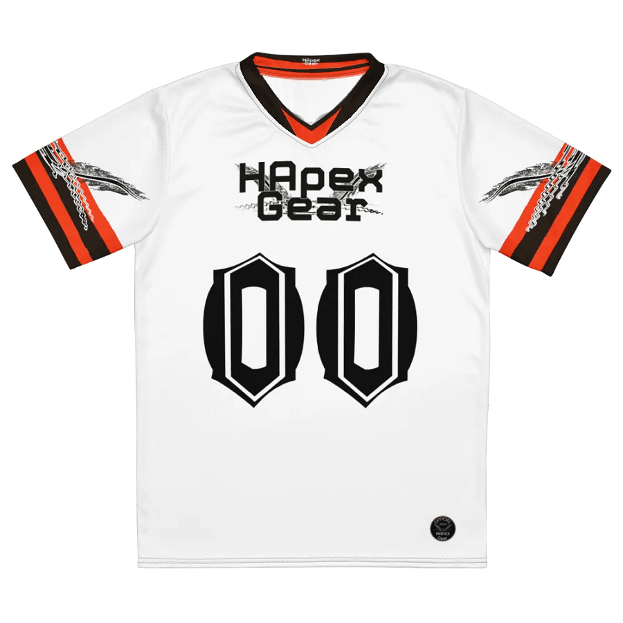 Dieter - White - Recycled Unisex Sports Jersey - Black HApex Gear Black Logo product image (2)