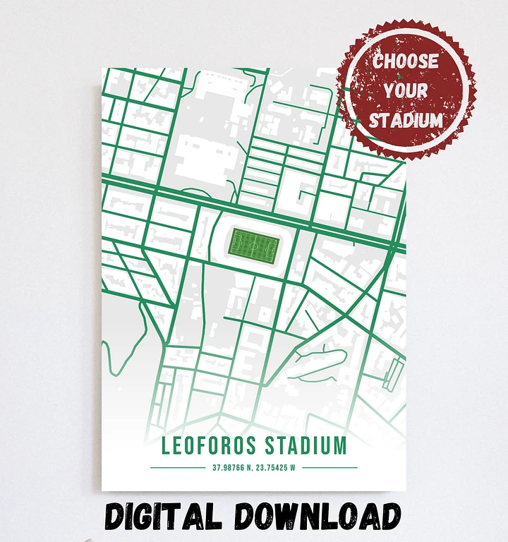 Panathinaikos Stadiums Map Design Digital Download product image (1)