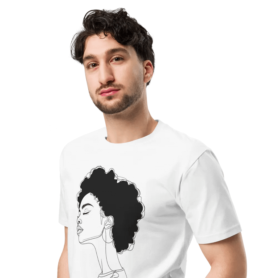 Curly Woman Line Art Profile Unisex Tee product image (19)