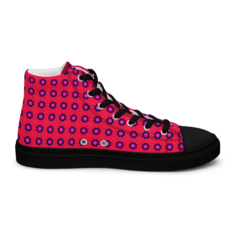 Abstract Red Ladies Canvas Shoes High Tops product image (6)