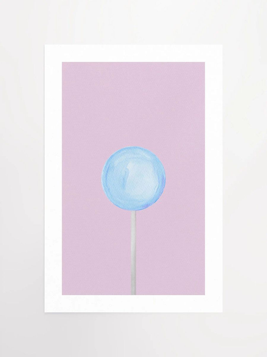Minimalist Blue Lollipop on Lavender Background Wall Art product image (12)
