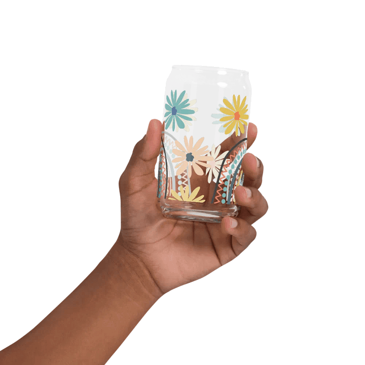Rainbow Blooms Glass Can product image (2)