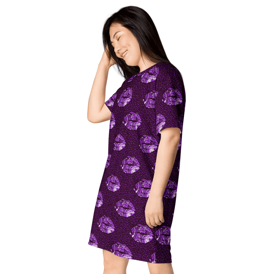 Purple Marbled Lips Tshirt Dress product image (4)