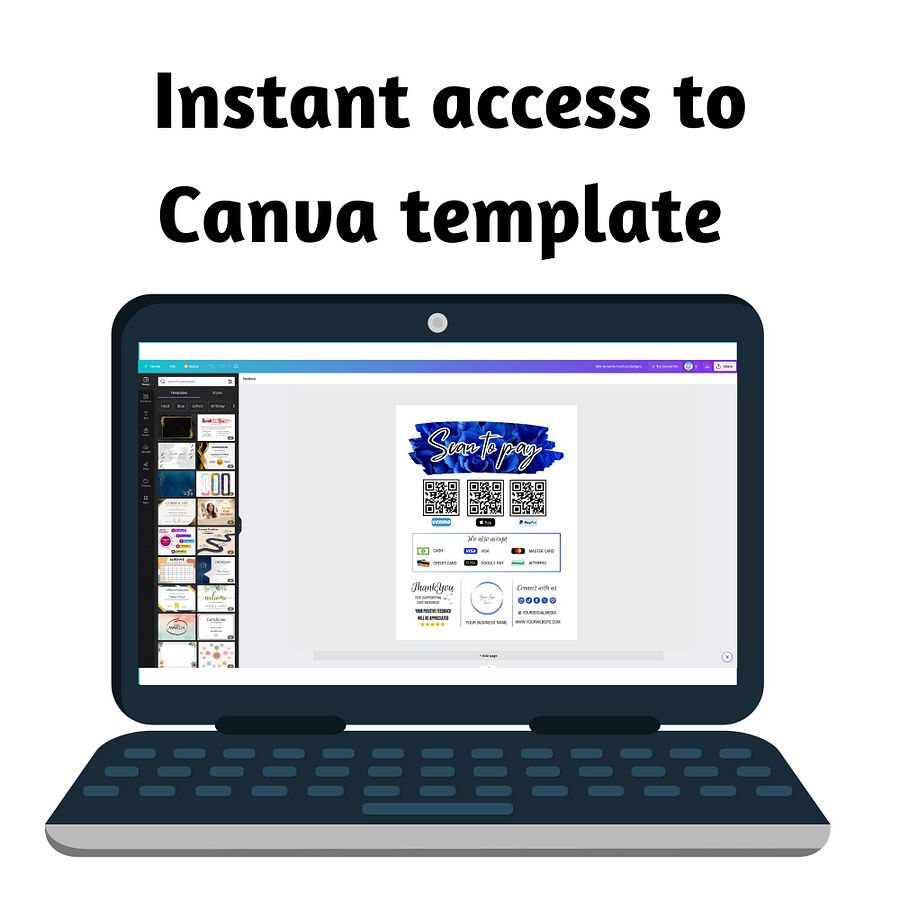 Celestia - Scan To Pay QR Code Sign Template product image (4)