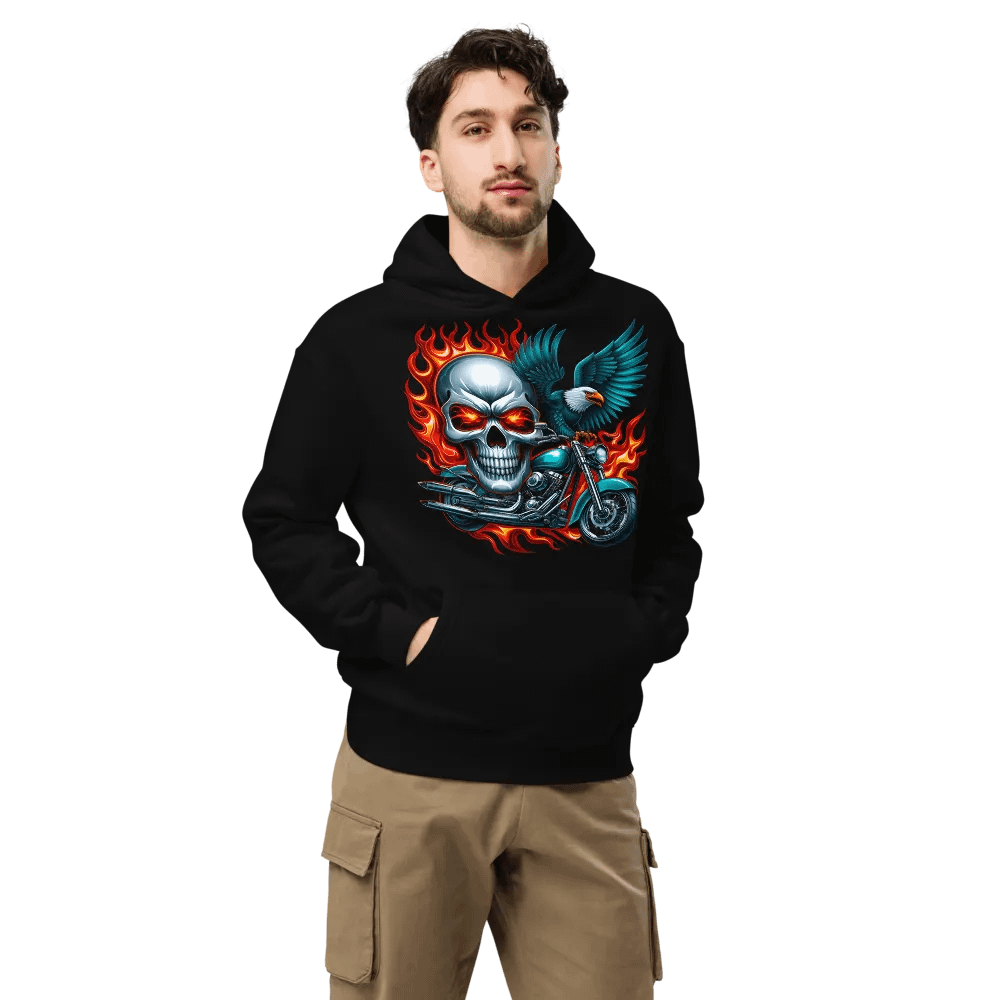 Eagle Fire Skull Oversized Hoodie #5 product image (7)