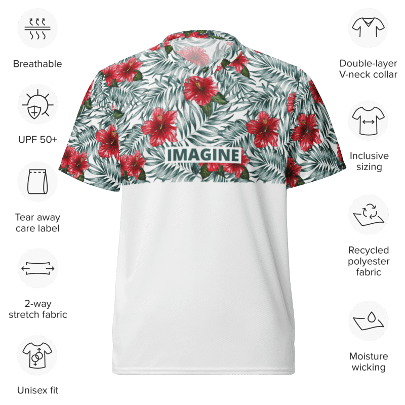 Hibiscus Leaf Design | Recycled Unisex Sports Jersey product image (4)