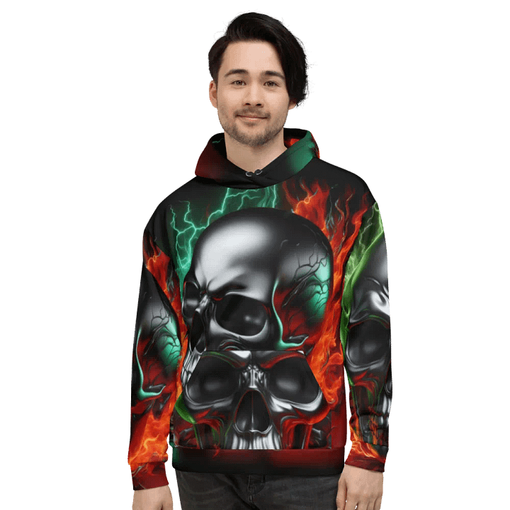 All-Over Print - Unisex Skull Hoodie #15 product image (2)