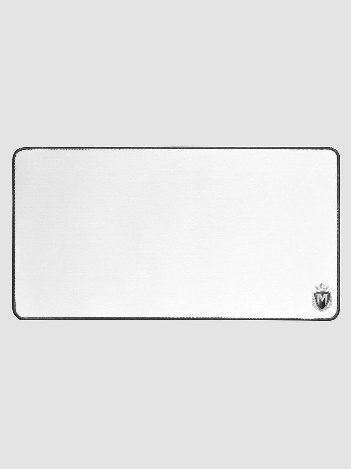 White Gaming Mouse Pad Black and White Emblem product image (1)