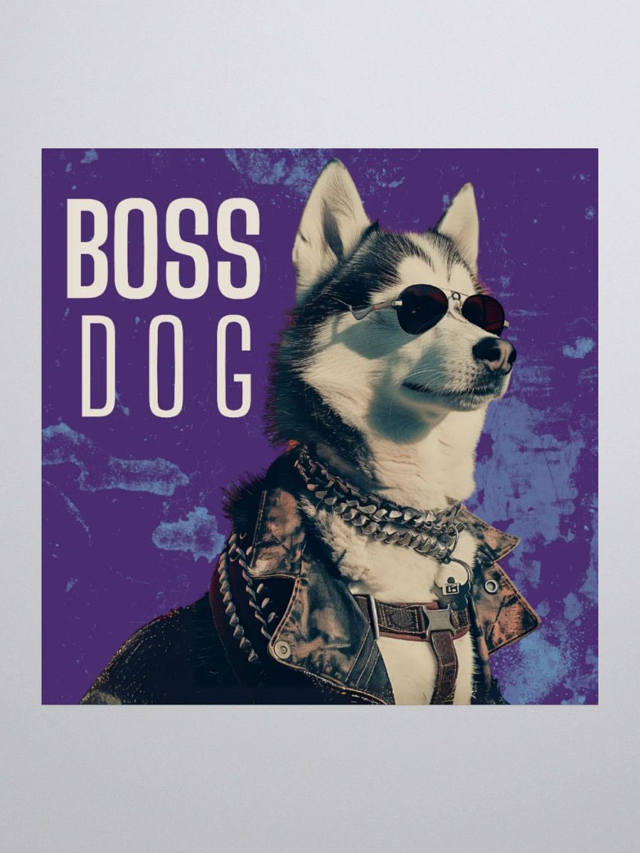 Siberian Husky Boss Dog Kiss Cut Sticker product image (1)