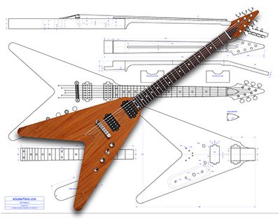 GTS 6 String V-Shaped Electric Guitar Plan product image (1)