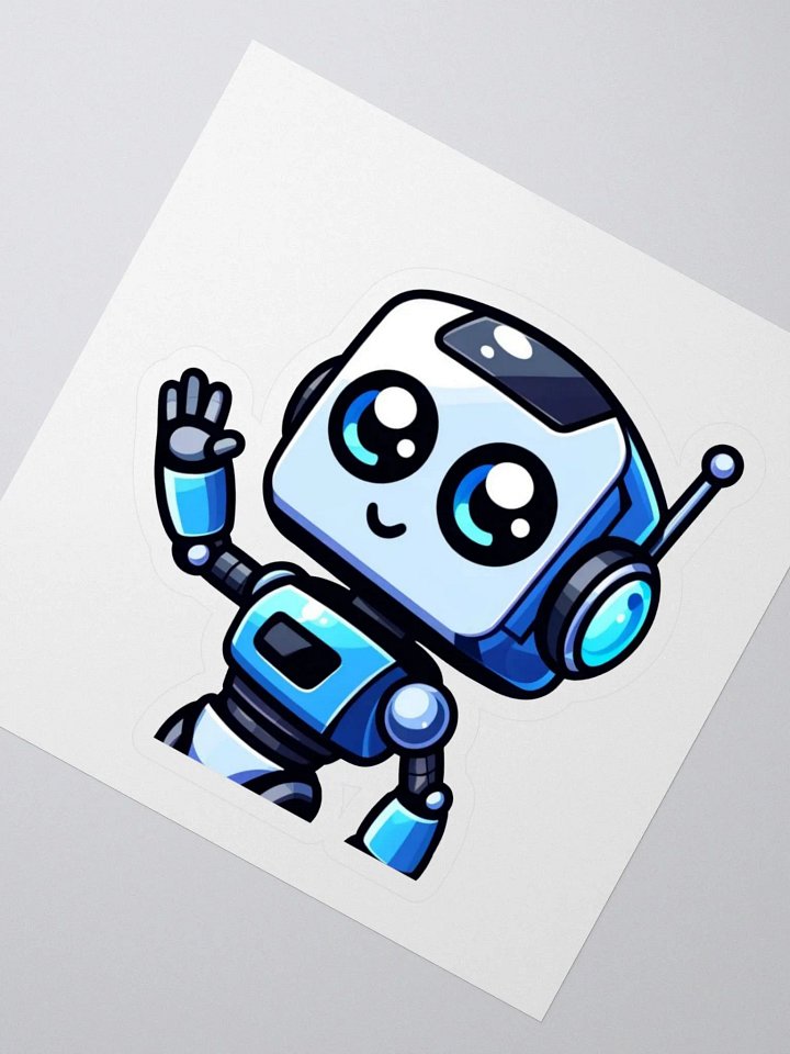Happy Robot Wave Kiss Cut Stickers product image (2)