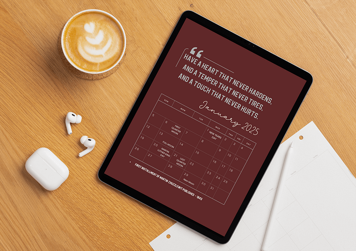 2025 Tablet Wallpaper Calendar: Charles Dickens Quotes product image (2)