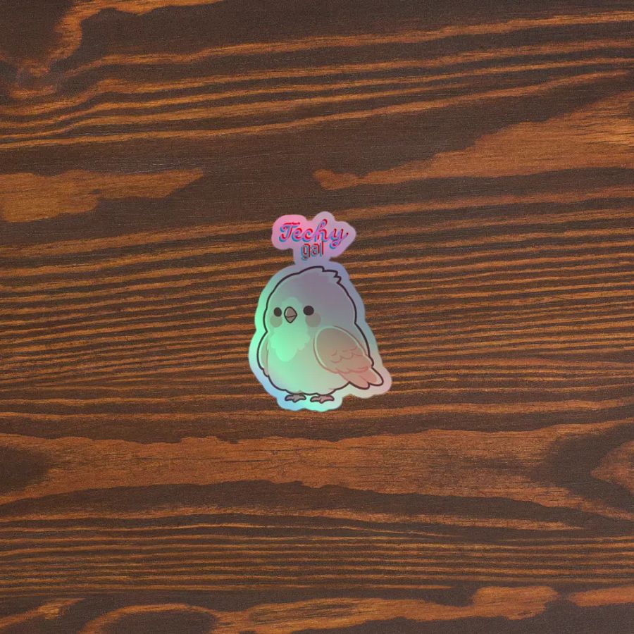 Techy Birb Holographic Sticker🐥 product image (3)