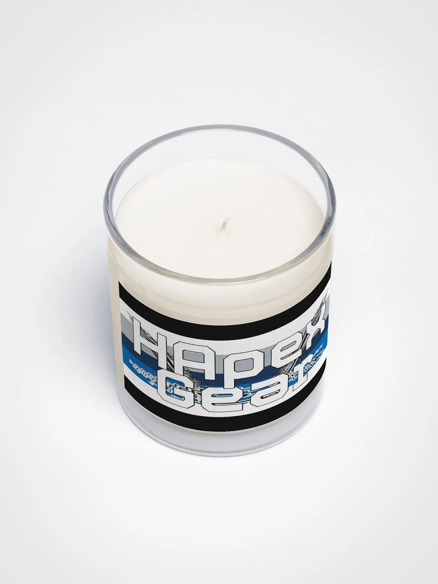 White HApex Gear Black Logo - Soy Wax Candle In A Clear Glass Jar product image (3)
