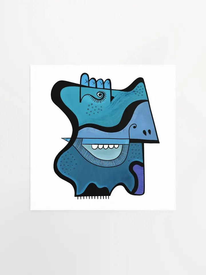 Blue Face Square Poster product image (3)