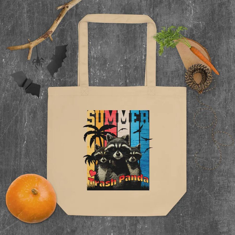 Summer Trash Panda Eco-friendly Organic Cotton Tote product image (4)