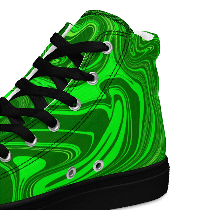 Men's High Top Canvas Shoes - Different Shades of Green Digital Fluid Art product image (2)