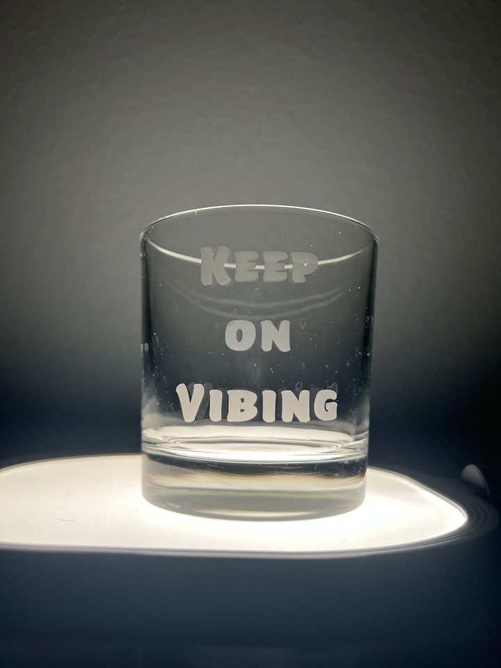 Keep on Vibing Rocks Glass product image (1)