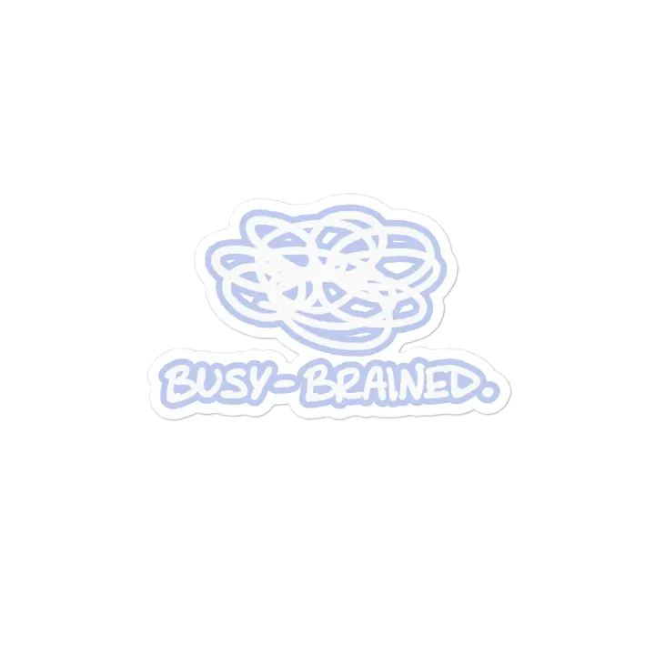 BUSY-BRAINED (lined design, #BDCAEF) magnet product image (2)
