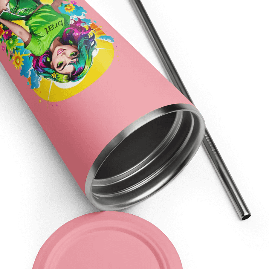 Brat 20 oz Tumbler Cup - Pink - Insulated Tumbler with a Straw v3 product image (10)