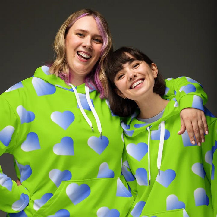 Love Pattern 2 Unisex All Over Print Pull On Hoodie product image (1)