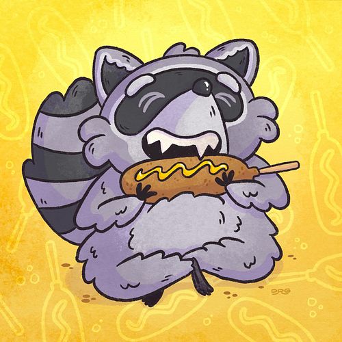 A corn dog bandit for this week’s @chaoticdrawalong 
Fun fact: this my exact reaction to being handed a corn dog.

#chaoticdr...