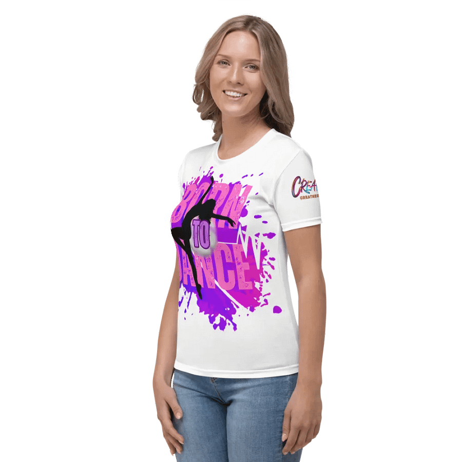 Born to Dance Her Silhouette All-Over Print Women's T-Shirt product image (2)