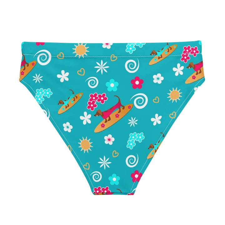 Surfing Dachshund Pattern High Waisted Bikini Bottom product image (2)