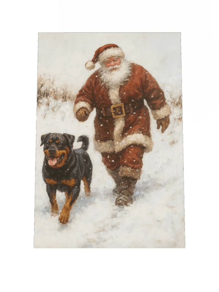 Santa Claus and Rottweiler Poster product image (1)