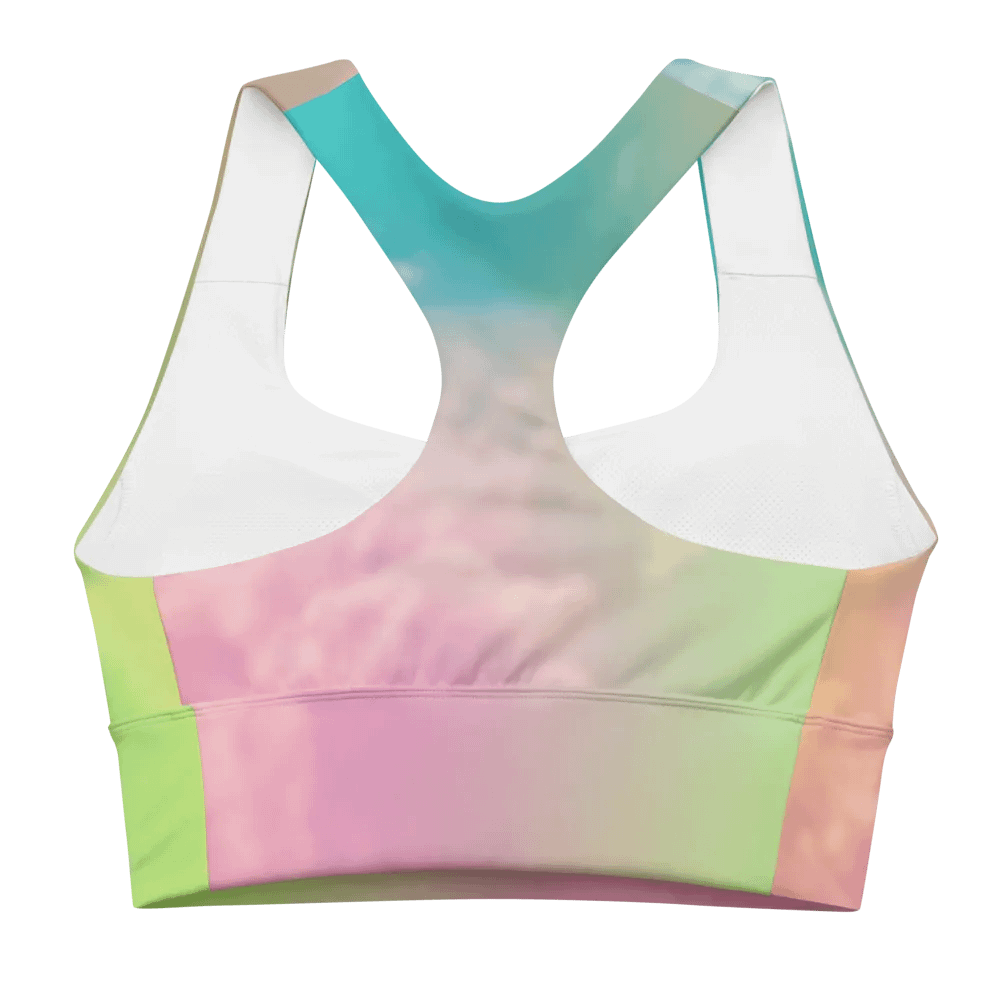 Blur cloud rainbow Design Longline Sports Bra - v11 product image (2)