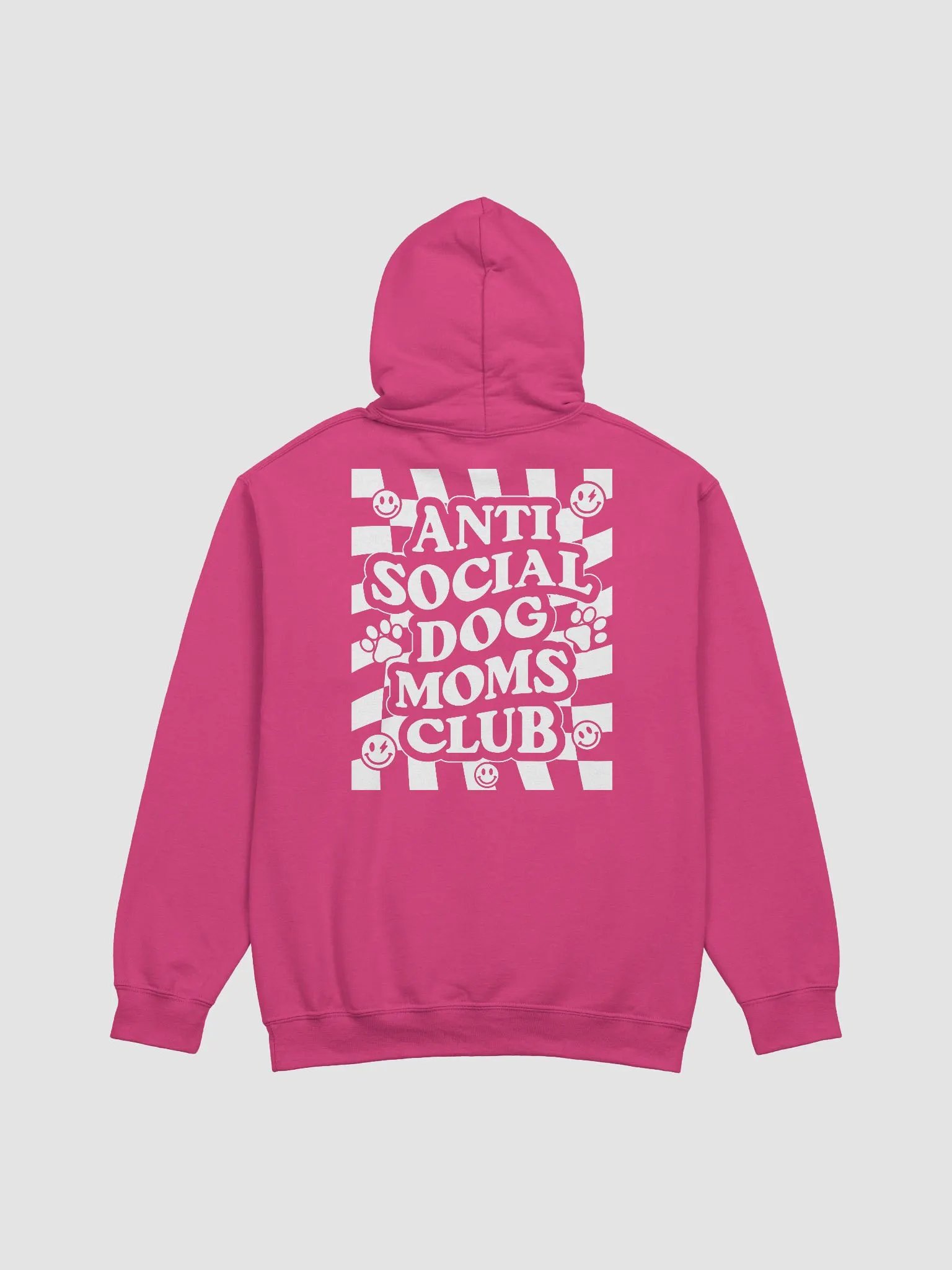 Anti Social Dog Moms Club Retro Checkerboard Hooded Sweatshirt | Funny Introvert Checkered Hoodie for Dog Moms product image (6)