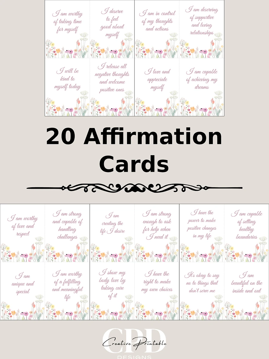 Printable Self Care Affirmation Cards product image (3)