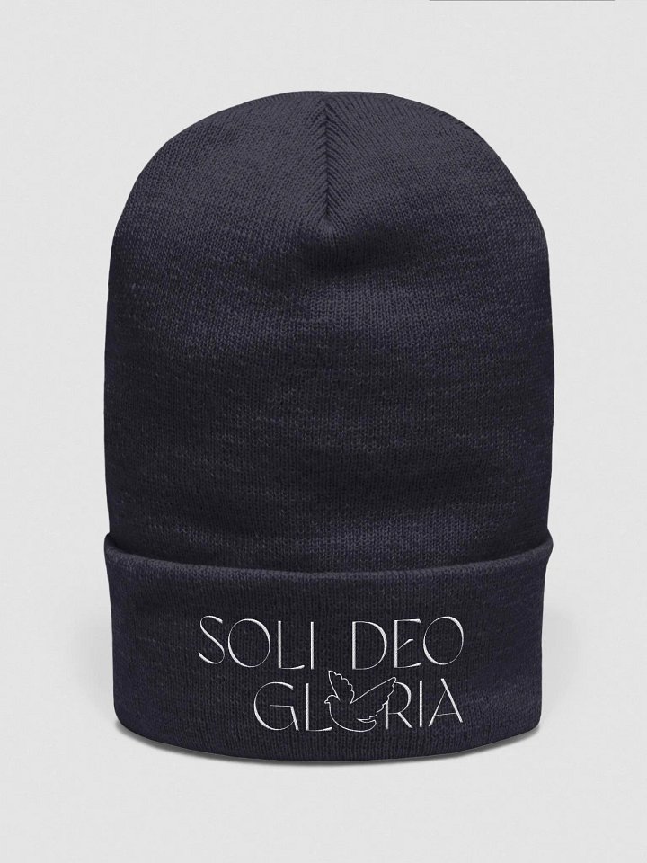 Soli Deo Gloria [Ivory] (Yupoong Cuffed Beanie) product image (1)