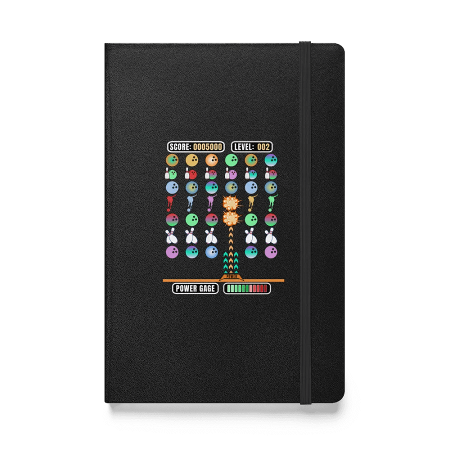 Space Invader Game Bowling Arcade Explosion Hardcover Notebook product image (1)