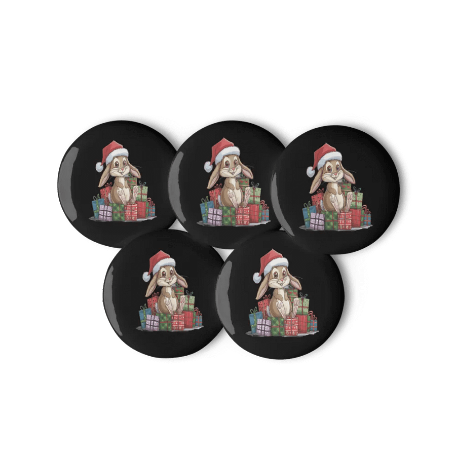 Santa Bunny Black Set of Pin Buttons product image (6)