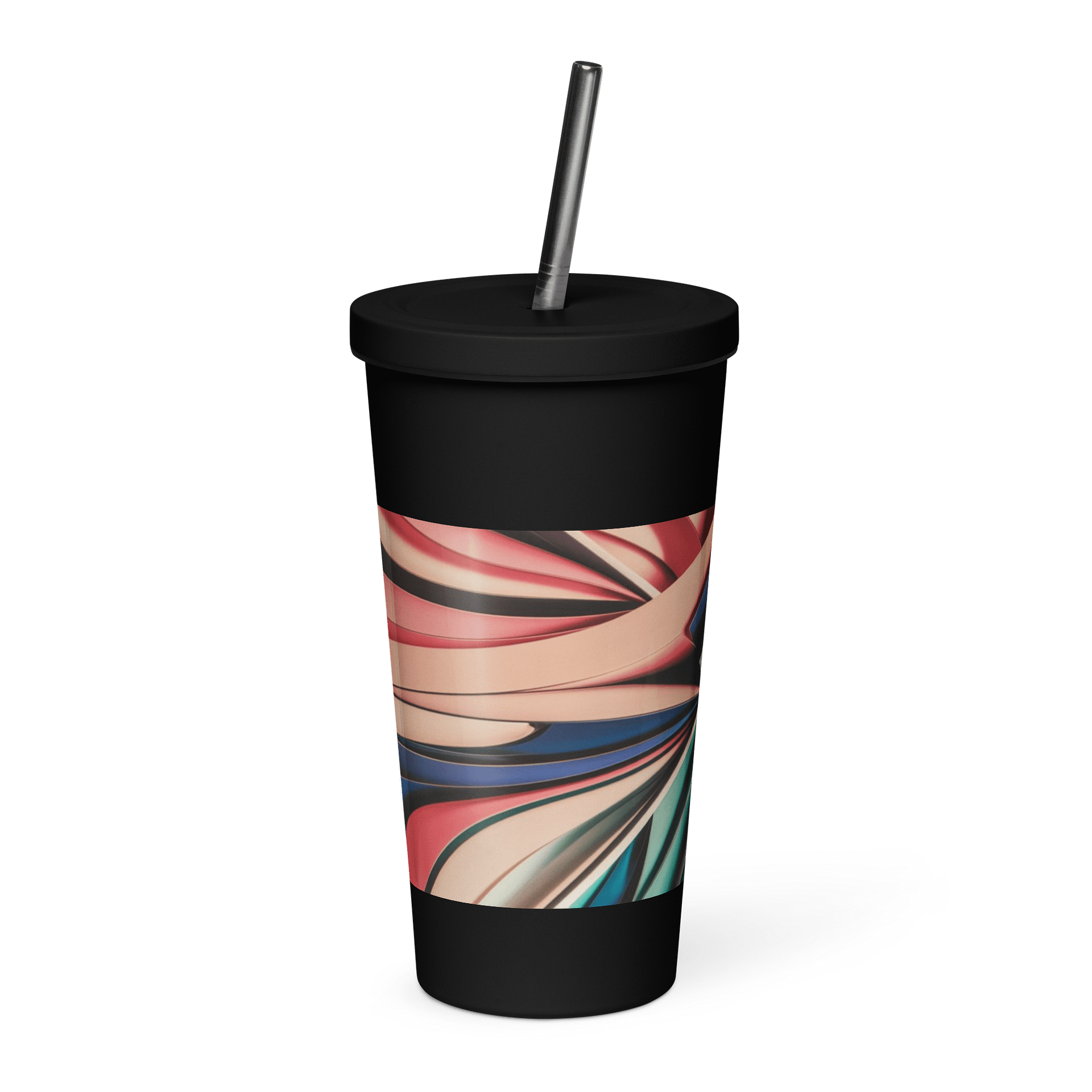 Graphic Grove 20oz Insulated Stainless Steel Tumbler with Straw - Exclusive Abstract Design product image (4)