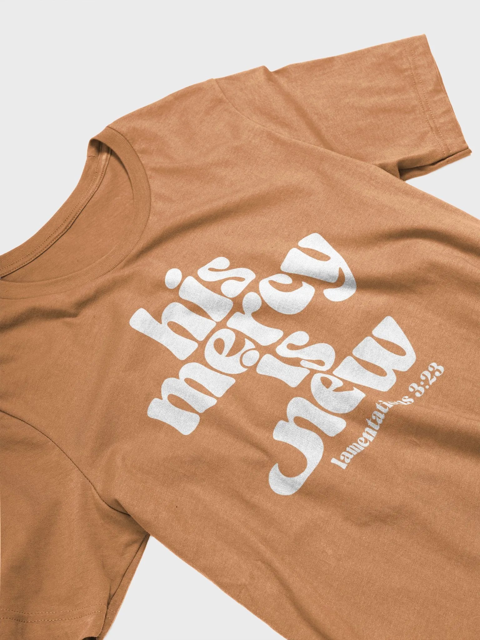 His Mercy Is New – Lamentations 3:22-23 Bible Verse Bella+Canvas Supersoft T-Shirt product image (4)