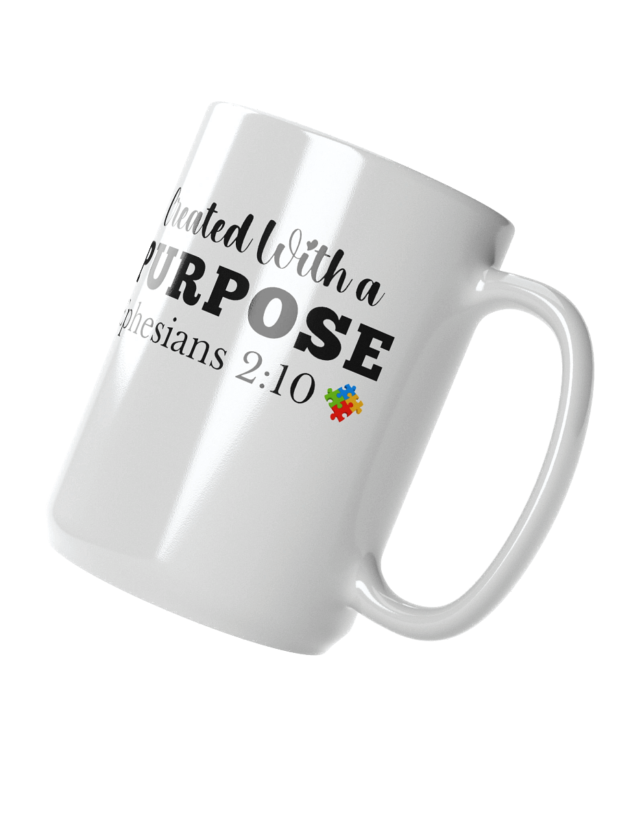 Created With A Purpose : White Ceramic Mug | Christian Faith | Autism Acceptance I Gift To Mom, Dad, Child With Autism product image (3)
