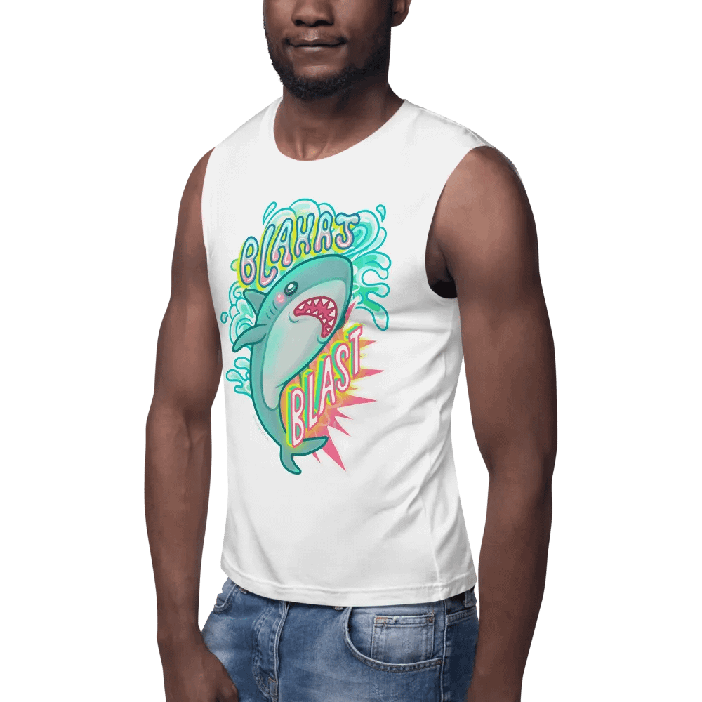 Blahaj Blast Muscle Tank product image (7)