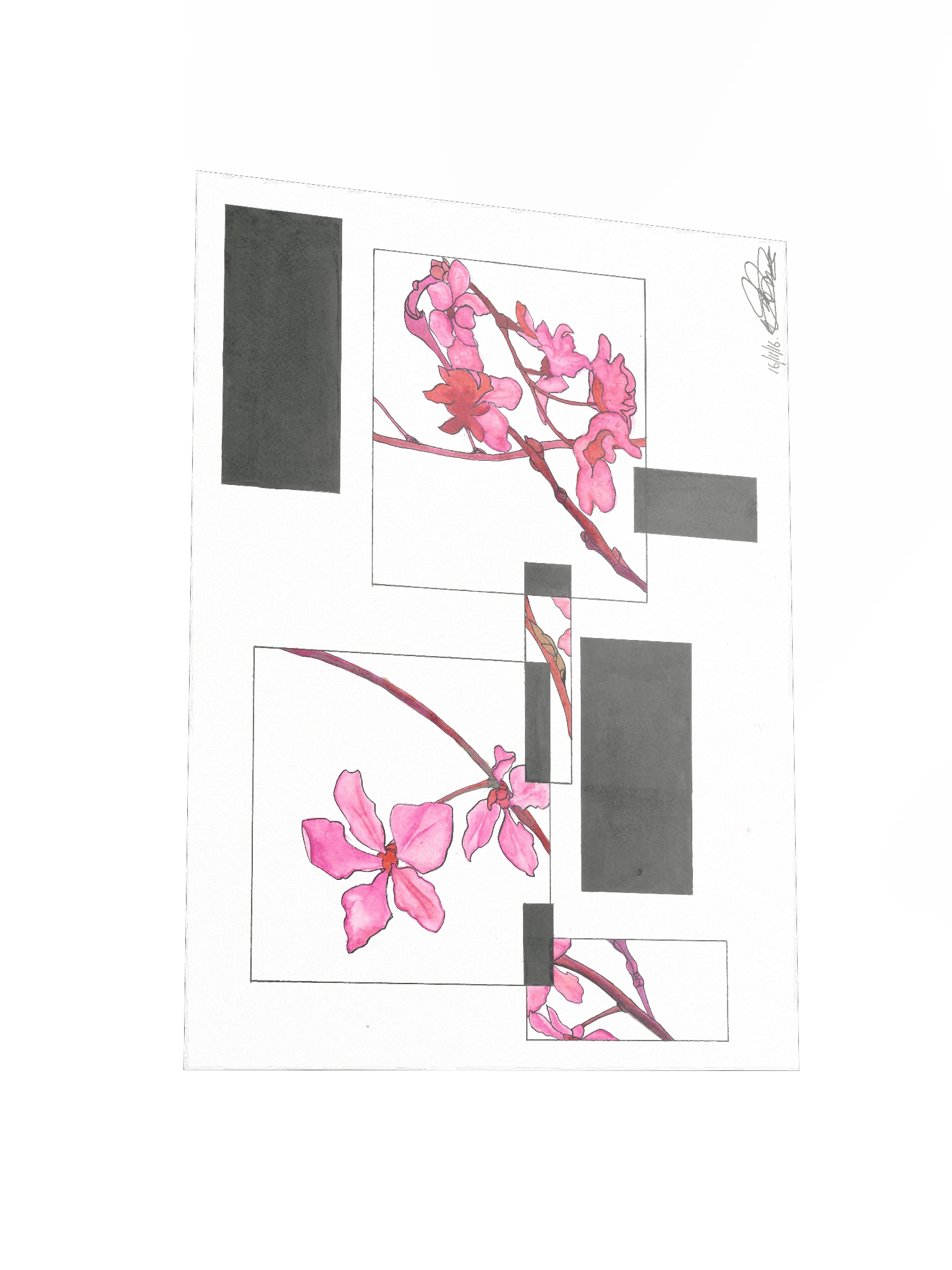 Floral Geometry Matte Poster(Landscape) product image (3)
