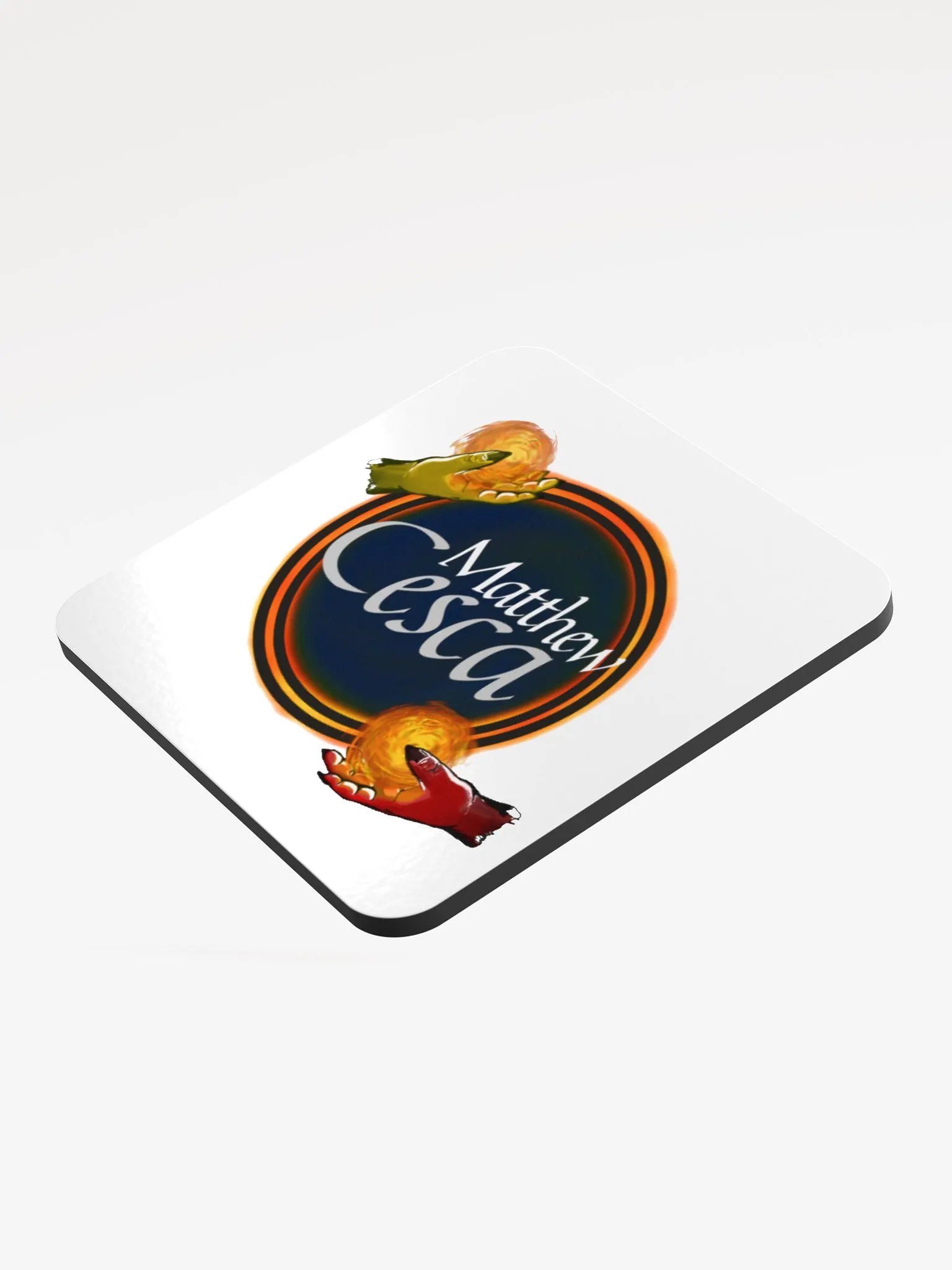 Matthew Cesca Author Logo White Background Cork Coaster product image (3)