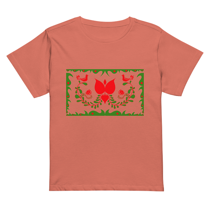 Hungarian Folk Art Women's High-Waisted Tee product image (2)