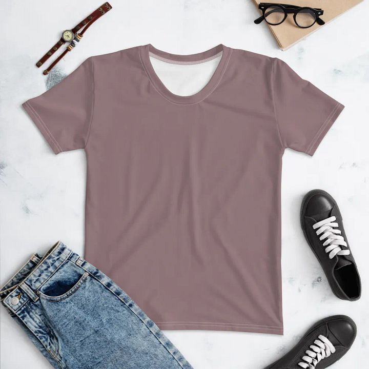 Plain Cool Purplish Brown Soft Summer Women's Crewneck Polyester Heavyweight Premium T-Shirt by Treasure Pie product image (1)