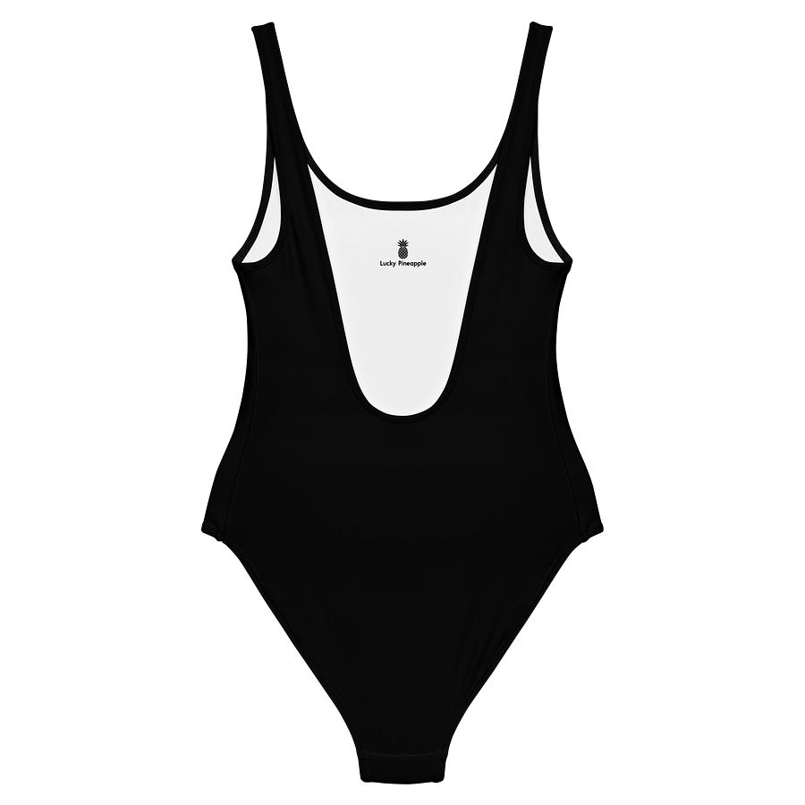 Black Solid Color Retro Inspired Women's One Piece Swimsuit product image (2)