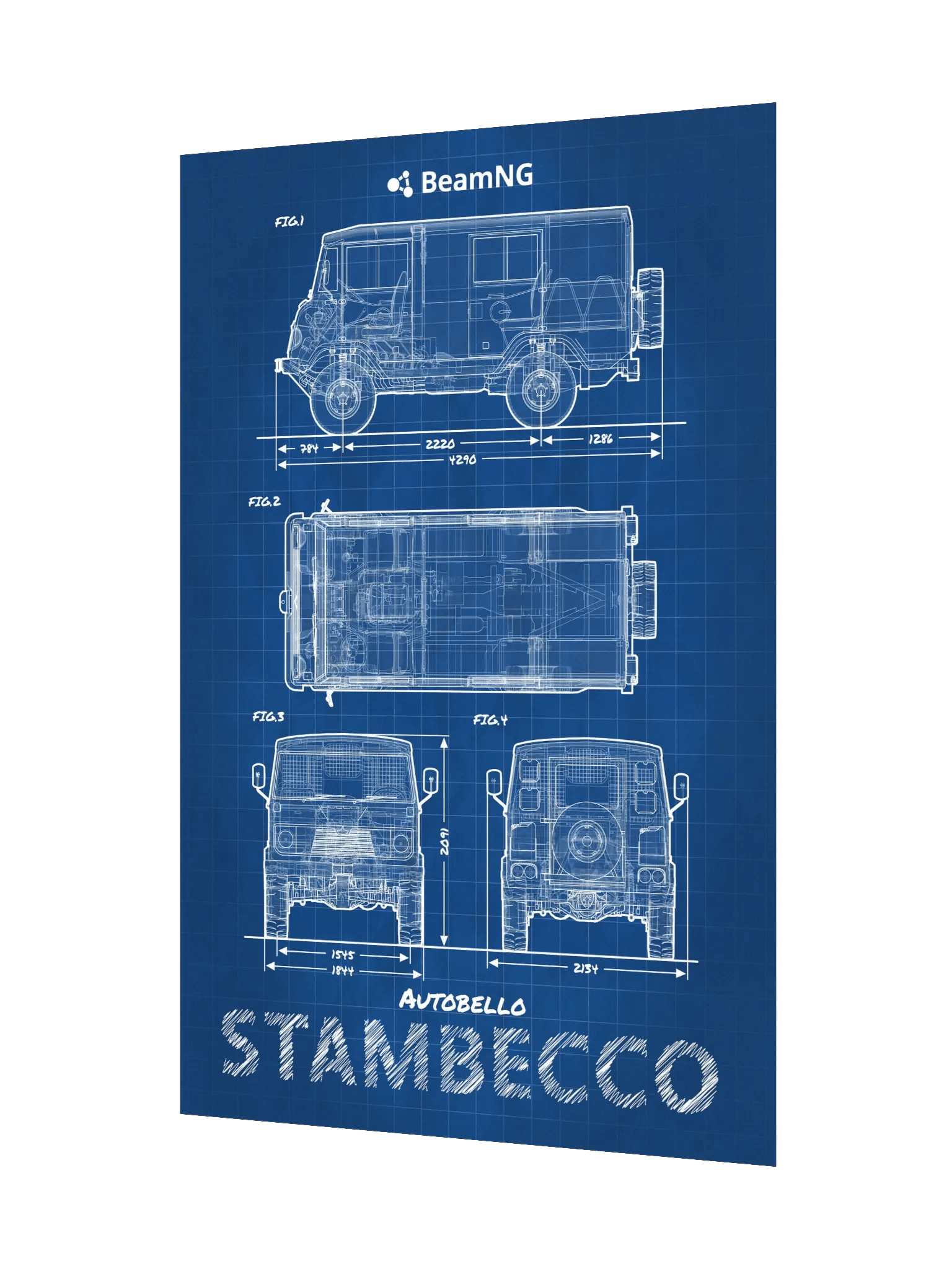Autobello Stambecco Blueprint Poster product image (3)