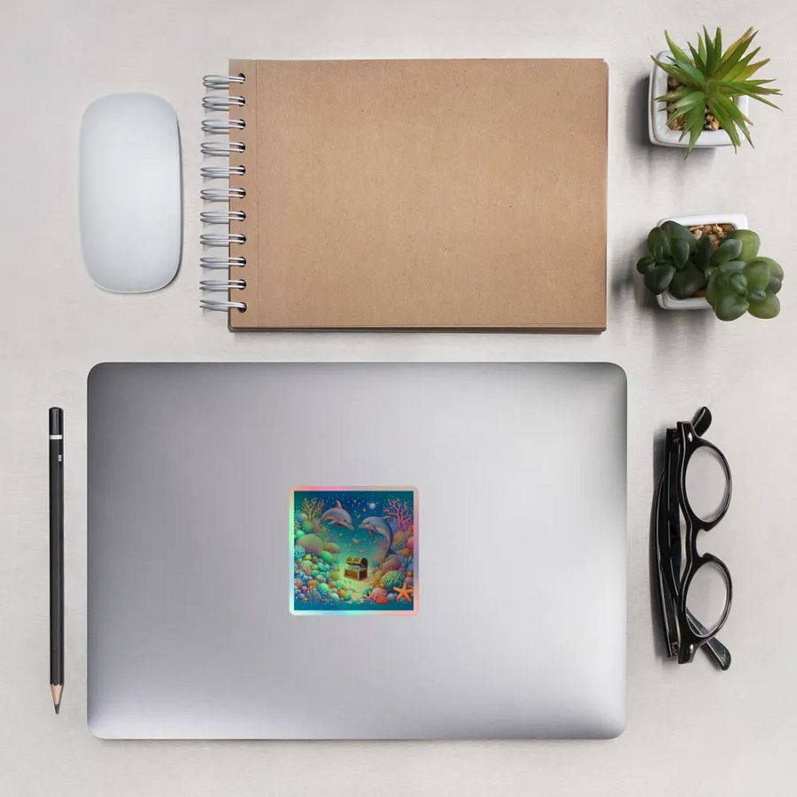 Enchanting Dolphin Reef Holographic Sticker Sheet product image (11)